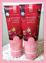 Bath &amp; Body Works Winter Candy Apple 10oz Moisturizing Body Wash x2 Vitamin E - £24.54 GBP