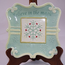 Christmas Plate Believe In The Magic Appetizers Bella Casa By Ganz Ceramic Plate - £1.95 GBP