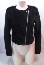 H&amp;M Women&#39;s Black Velour Long Sleeve Full Zip Jacket Size 8 - $7.92