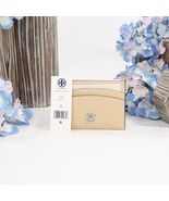 Tory Burch Robinson Praline Pebbled Leather Logo Card Case Mini Wallet NWT - $128.21