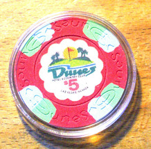 (1) $5. Dunes Uncirculated Casino Chip - Las Vegas, Nevada - 1989 - £31.46 GBP