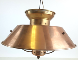 Ceiling Mount Electric Oil Lamp Bubble Glass Globe &amp; Copper Shade Nautic... - $148.49