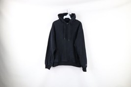 Vintage Streetwear Mens Size Small Faded Blank Hoodie Sweatshirt Black - £42.92 GBP