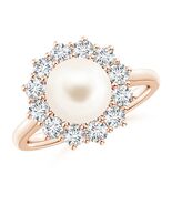 ANGARA Princess Diana Inspired Freshwater Pearl Ring 14K Solid Gold (AAA... - $2,474.10