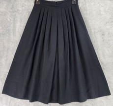 Claude Skirt Womens 5/6 Black Pleated Business Casual Pockets Vintage Midi - £31.64 GBP