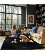 Black 3x5 Shaggy Fluffy Area Rug Anti Skid Carpet Ultra Soft Floor Mat N... - €25,37 EUR