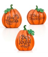 3 Pcs Resin Fall &amp; Autumn Pumpkin Set Fall Centerpiece Decorations NEW - $31.21 CAD