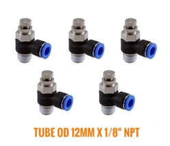 5pcs, Air Flow Control Valve Pipe OD 12mm X 1/8" NPT Pneumatic Push In F... - $33.72