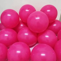 Hot Pink Party Balloons 100Pcs 12 Inch Pink Latex Balloons For Girl Women Birthd - £16.23 GBP