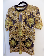 NEW Baroque Gold Medusa Italian Designer Style Mens Short Sleeve Size XL - £25.58 GBP