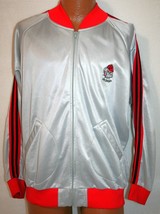 Vintage 80s Georgia Bulldogs Silver &amp; Red Windbreaker Jacket Xl Uga Football - £155.69 GBP