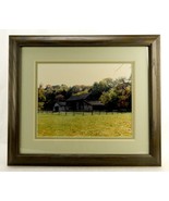 Vintage Country Farm Art Print, Abandoned Livestock Barn, Wooden Frame, ... - £30.79 GBP