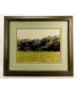 Vintage Country Farm Art Print, Abandoned Livestock Barn, Wooden Frame, ... - $54.31 CAD