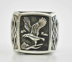 Eagle ring southwest sterling silver men band Size 9.50 - $97.02