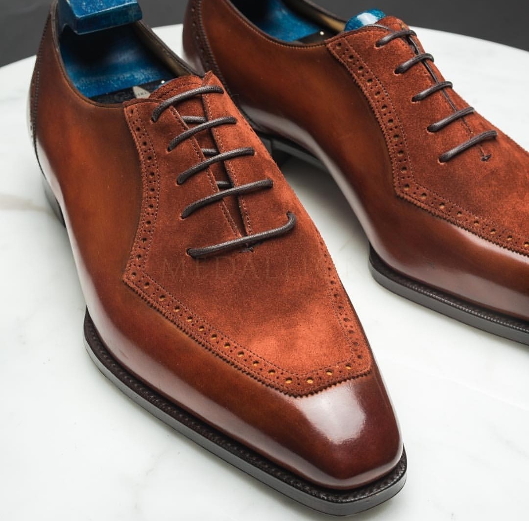 NEW Handmade Men's Brown Color Shoes, Men's Lace Up Leather Suede Dress Shoes