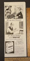 Vintage Print Ad Band Aid Adhesive Bandages Johnson Oriental Rug 1940s Ephemera - £7.69 GBP