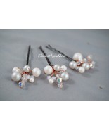 Bridal Hair Clips, Wedding Hair Accessories, Pearlescet pearls Clips, Br... - £21.25 GBP