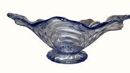 Cambridge Caprice Moonlight Blue Footed Compote Bowl Stem 300 Tab Handles Vtg - £38.88 GBP