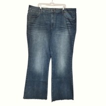 New With Tags Raw Edge Flare Jeans Terra &amp; Sky Plus Size 24W Blue Denim - $16.83