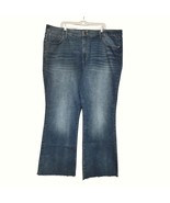 New With Tags Raw Edge Flare Jeans Terra &amp; Sky Plus Size 24W Blue Denim - $319.88 MXN