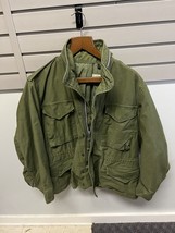 Vintage US Military Army Jacket w Hood OG-107 MEDIUM SHORT field coat Vietnam - £79.91 GBP