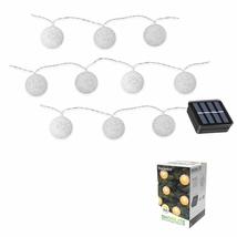 Touch Of ECO Solar LED Snowball String Lights, 20 Feet, 10 Snowball LED&#39;s, Perfe - £15.56 GBP+