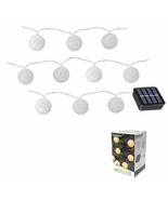 Touch Of ECO Solar LED Snowball String Lights, 20 Feet, 10 Snowball LED&#39;... - £15.81 GBP+