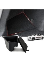 For Tesla Model 3 2021-2023 Trunk Organizer Rear Trunk Storage Side Box Carpeted - £7.77 GBP