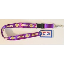 los angeles lakers purple logo nba basketball lanyard safety fastener usa made - £19.97 GBP