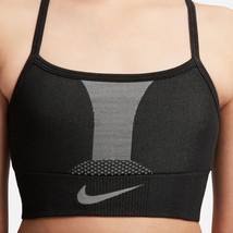 New Nike Girls Dri-FIT Indy Seamless Racerback Sports Bra Sz M (8-10y) Black Top - $21.68