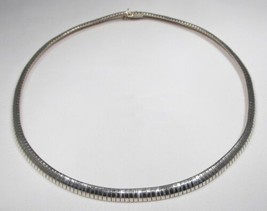 Sterling Silver 18.5&quot; Long 7.4mm Wide Omega Style Necklace C1114 - £38.41 GBP