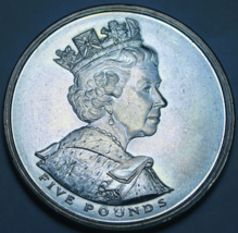 Great Britain 5 Pounds, 2002 Gem Unc~The Queen&#39;s golden Jubilee~Horse~Fr... - £14.87 GBP