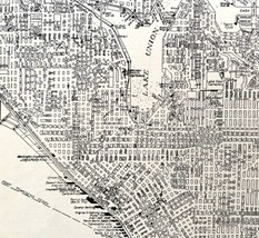 Seattle City Map 1935 Washington Antique Atlas Street View 14 x 11&quot; LGAD99 - £31.44 GBP