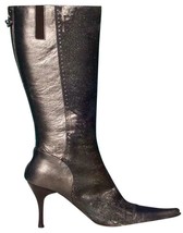 Donald Pliner Pewter Metallic Leather Hair Calf Boot Shoe New Couture $5... - £190.70 GBP