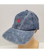 Empyre Acid Wash Denim Red Rose Embroidered Cap Hat Adjustable - €12,97 EUR