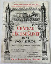 Chateau Leglise-Clinet 1975 Pomerol Vintage Wine Bottle Label Ephemera - £7.87 GBP