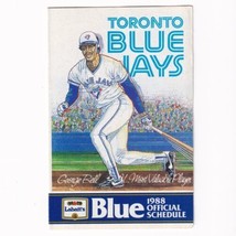 Toronto Blue Jays 1988 Major League Baseball MLB Pocket Schedule Labatts - £3.91 GBP
