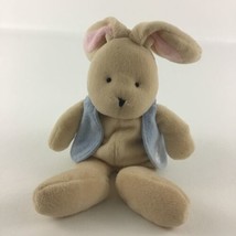 Carter&#39;s Bunny Rabbit w Vest 10&quot; Plush Bean Bag Stuffed Animal Rattle Ba... - $24.70
