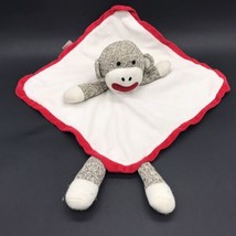 Baby Starters Sock Monkey Lovey Rattle Red Trim Security Blanket Soother Legs - £8.00 GBP