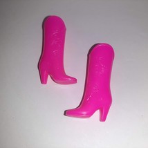 VTG Barbie Cowboy Boots HOT PINK Western SCRIPT Design Western Fun - £7.89 GBP