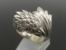 925 Sterling Silver - Vintage Shiny Eagle Head Bypass Band Ring Sz 8 - RG23823 - £66.57 GBP