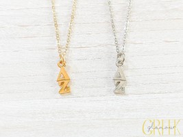 Delta Zeta Sorority Greek Lavalier Drop Necklace (DZ, Dee Zee, DEEZY, ΔZ) - £7.59 GBP