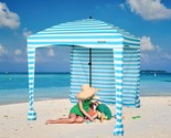 Wgos Beach Tent Beach Canopy Beach Cabana With One Side Detachable Cover... - $116.94