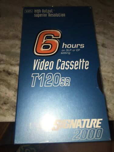 Sealed Blank Video Cassette 6 Hour Signature 2000 High Output T120 - $6.99