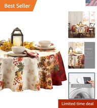 Home Fashions Swaying Leaves Bordered Fall, Seasonal and Holiday Tablecl... - $22.75