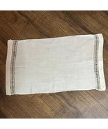 Vintage Beige Linen Table Runner Rectangular Doily Crochet Edge - $276.79 MXN