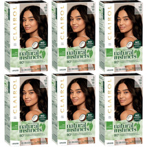 6-New Clairol Natural Instincts Non-Permanent Hair Color - 3 Brown Black - 1 Kit - £49.54 GBP