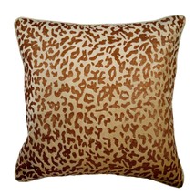 Gold Decorative Pillow Cover, Animal Printed Velvet 16&quot;x16&quot; Velvet, Roar - £20.86 GBP+