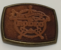Embossed Leather Belt Buckle Case Excavator Rodeo Champion  Vintage 1970&#39;s - £16.34 GBP