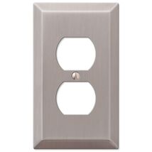 Amerelle Century Brushed Nickel 1 gang Stamped Steel Duplex Wall Plate - $8.95